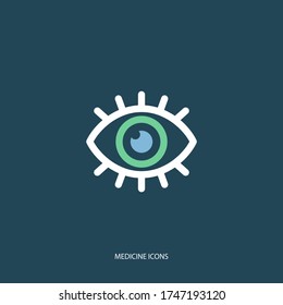Eye medicine icon isolated on background. flat style