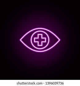 Eye medicine neon icon. Elements of medical set. Simple icon for websites, web design, mobile app, info graphics