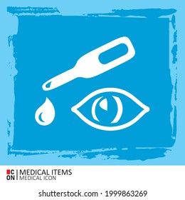 Eye and medicine. Vector image of medical equipment. Conception of healthcare.