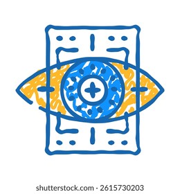 eye with mesh ophthalmology doodle icon sketch vector. eye with mesh ophthalmology sign. isolated symbol illustration