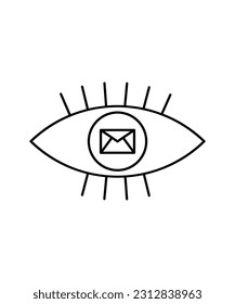 eye with message icon, vector best line icon.