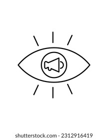 eye with mice icon, vector best line icon.