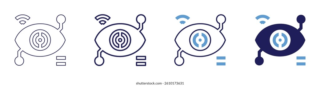 Eye migraine aura icon in 4 different styles. Thin Line, Line, Bold Line, Duotone. Duotone style. Editable stroke.