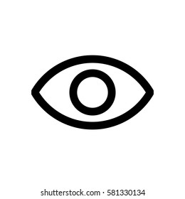 Eye mini line, icon, background and graphic. The icon is black and white, linear  flat, vector, pixel perfect, minimal, suitable for web and print. 