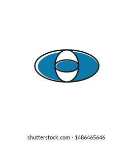 Eye minimal flat icon vector