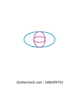 Eye minimal line icon vector