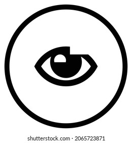 eye minus Icon. Flat style Circle Shape isolated on white background. Vector illustration