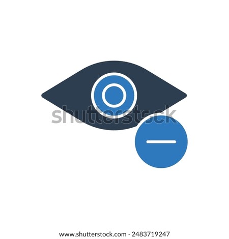 Eye Minus Icon Sign Symbol