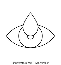 Eye moisturizing drop icon. Outline illustration vector. Icon for web page, mobile app, promo. UI UX GUI design element. Editable stroke.