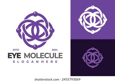 Eye Molecule logo design vector symbol icon illustration