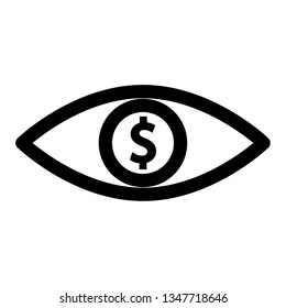 eye money icon vector