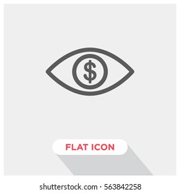 Eye with money vector icon