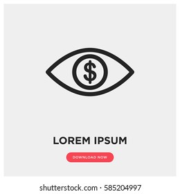Eye with money vector icon