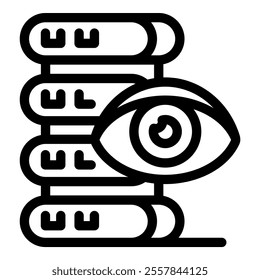 Eye monitoring data storage, symbolizing data analysis, observation, and security in digital environments