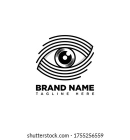 Eye Mono Line Logo Design Template