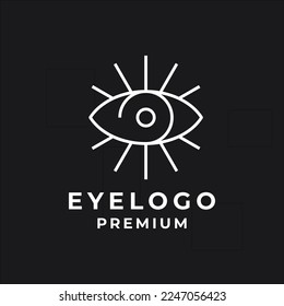 icono de la monolina de los ojos símbolo del logotipo ilustración del contorno pictograma lineal en el fondo negro
