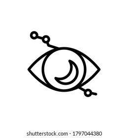 Eye moon star icon. Simple line, outline vector elements of esoteric icons for ui and ux, website or mobile application