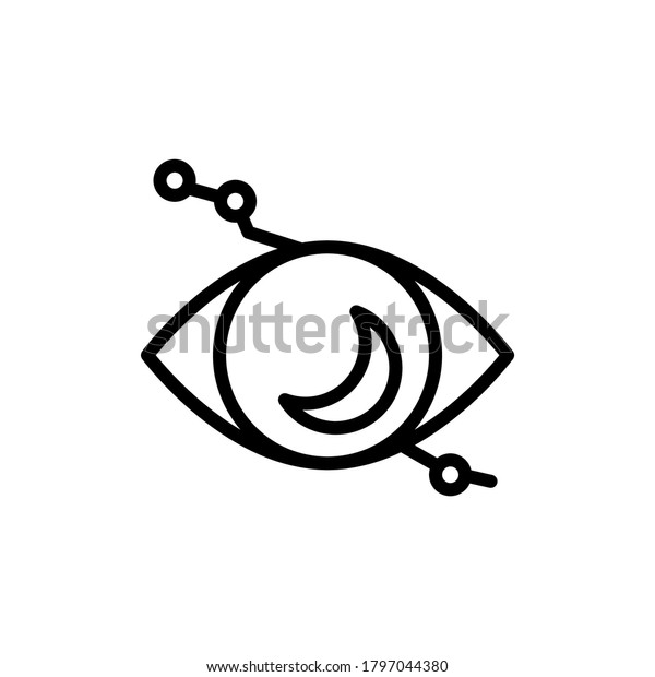 Eye\
moon star icon. Simple line, outline vector elements of esoteric\
icons for ui and ux, website or mobile\
application