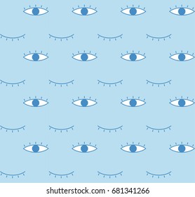 eye and mouth continuous pattern, smile mouth is closed eye, closed eye is smiling mouth.