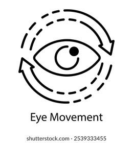 Eye movement icon designed in line style 