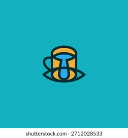 Ojo en forma de taza de diseño de logotipo abstracto.