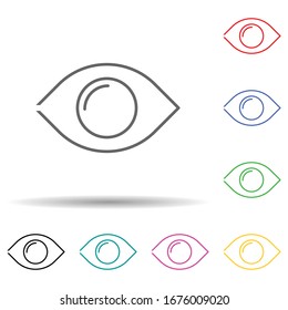 Eye multi color set icon. Simple thin line, outline vector of web icons for ui and ux, website or mobile application