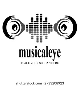 Eye Music Logo Vector. Music Eye logo design template