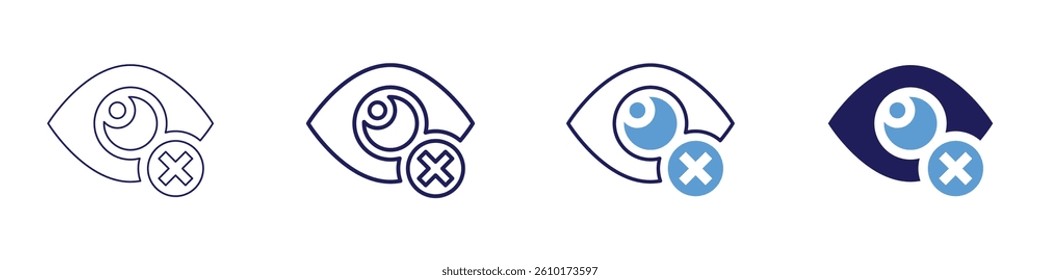 Eye myopia surgery icon in 4 different styles. Thin Line, Line, Bold Line, Duotone. Duotone style. Editable stroke.