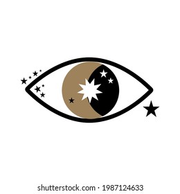 Eye Mystic  Boho Symbol. Abstract Evil Eye Sign For Design T Shirt Print, Tarot Card Cover Ets