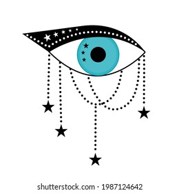 Eye Mystic  Boho Symbol. Abstract Evil Eye Sign for Design T Shirt Print, Tarot Card Cover ets