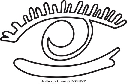 Eye naive occult symbol. Vector cartoon illustration page or book for kids and adults