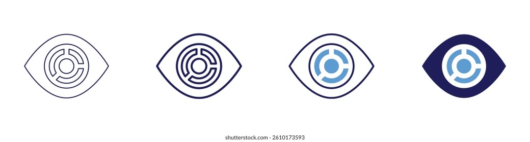 Eye natural lubrication method icon in 4 different styles. Thin Line, Line, Bold Line, Duotone. Duotone style. Editable stroke.