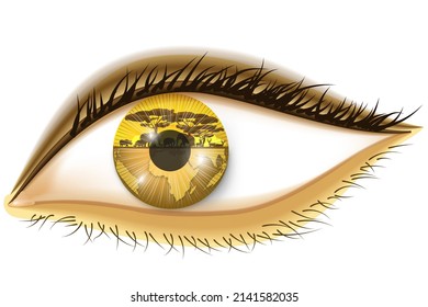 Eye of nature concept, Eyes of the World Animal Day. Vector illustration.