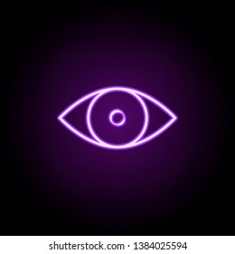eye neon icon. Elements of media, press set. Simple icon for websites, web design, mobile app, info graphics