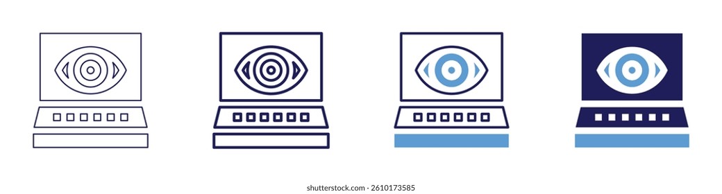 Eye nerve healing icon in 4 different styles. Thin Line, Line, Bold Line, Duotone. Duotone style. Editable stroke.