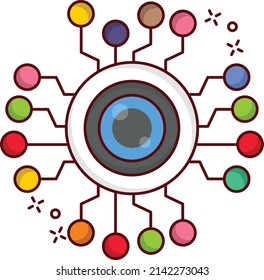 red ocular Ilustración vectorial en un fondo transparente.Símbolos de calidad premium. icono plano de línea vectorial para el concepto y el diseño gráfico.