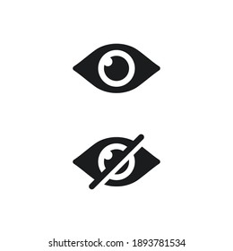 Eye and no view icon vector illustration