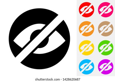 Eye: Not Visible Symbol Negative Space Icon