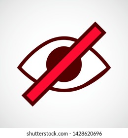 Eye: Not Visible Symbol Simple Vector Color Icon 