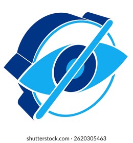 Icono de Eye Off representado por el icono de Simple Eye Off estilo Dualtone.