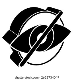 Icono de ojo apagado representado por el icono de ojo simple apagado estilo relleno negro.