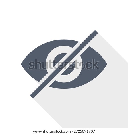 Eye off icon symbolizing privacy, hidden content and data protection