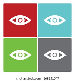 Eye on background vector set