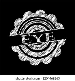 Eye on chalkboard