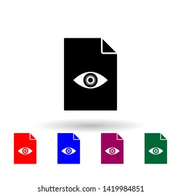 eye on document multi color icon. Elements of file and documents set. Simple icon for websites, web design, mobile app, info graphics