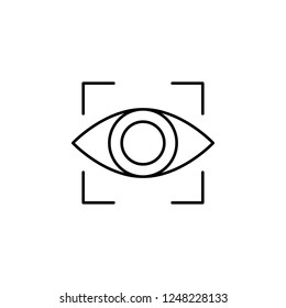 eye on focus icon. Element of video products outline icon for mobile concept and web apps. Thin line eye on focus icon can be used for web and mobile