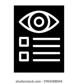 Ojo en papel que denota el concepto de icono de informe ocular