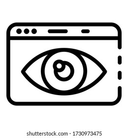 Icono de la vista en aplicación web. Vista de esquema en el icono del vector de aplicación web para el diseño web aislado en fondo blanco