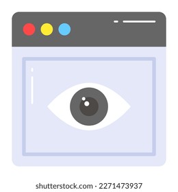 Vista en página web que denota el concepto de la visibilidad vectorial del sitio web, icono fácil de usar
