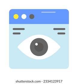 Vista en página web que denota el concepto de la visibilidad vectorial del sitio web, icono fácil de usar